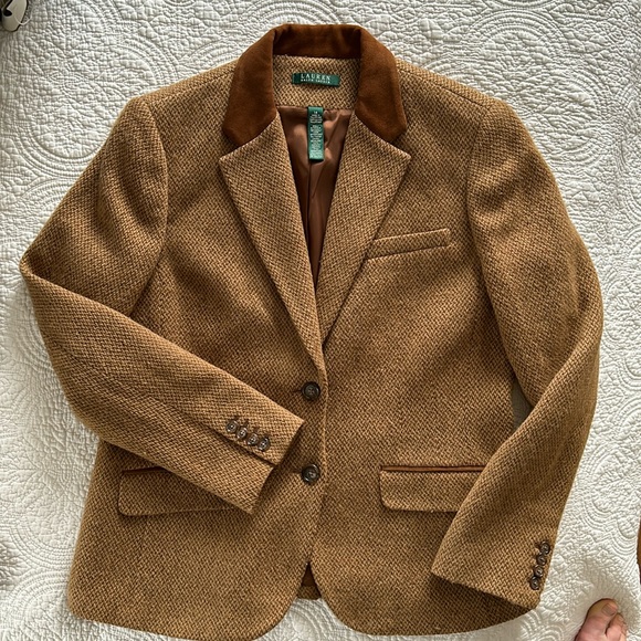 LRL Ralph Lauren Vintage Women’s Equestrian Blazer with Suede Trim - Picture 1 of 10